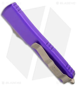 Microtech Ultratech Bayonet OTF Knife Purple Al (3.4" Bronze Apocalyptic) 8 Microtech Ultratech Bayonet OTF Knife Purple Al (3.4" Bronze Apocalyptic) -Blade HQ Shop Microtech Ultratech Bayo OTF Auto Purple Bronze Apocalyptic BHQ 175645 jr side