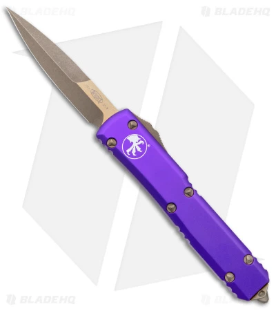 Microtech Ultratech Bayonet OTF Knife Purple Al (3.4" Bronze Apocalyptic) 3 Microtech Ultratech Bayonet OTF Knife Purple Al (3.4" Bronze Apocalyptic)