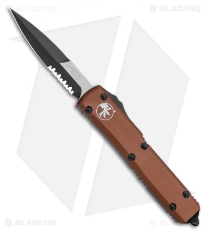 Microtech Ultratech Bayonet OTF Automatic Knife Tan (3.4" Black Serr) 120-2TA 3 Microtech Ultratech Bayonet OTF Automatic Knife Tan (3.4" Black Serr) 120-2TA