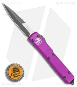 Microtech Ultratech Bayonet OTF Automatic Knife Violet CC (3.4" Black) 120-1VI -Blade HQ Shop Microtech Ultratech Bayonet OTF Automatic Knife Violet CC 3.4 Black 120 1VI BHQ 93049 LS Bottlecap