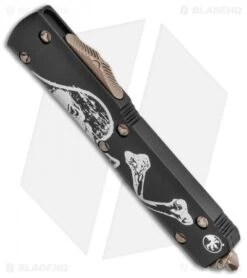 Microtech Ultratech D/E OTF Auto Knife Death Card Right (Bronze Apocalyptic) -Blade HQ Shop Microtech Ultratech D E OTF Auto Knife Death Card Right Bronze Apocalyptic 122 13DC BHQ 50101 LS Spine