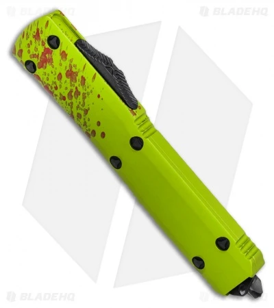 Microtech Ultratech D/E OTF Knife Zombie Tech (3.4" Black Serr) 4 Microtech Ultratech D/E OTF Knife Zombie Tech (3.4" Black Serr) - Image 2