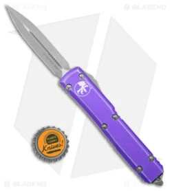 Microtech Ultratech D/E OTF Auto Knife Distressed Purple (3.4" Apocalyptic) -Blade HQ Shop Microtech Ultratech DE Auto Distressed Purple Apocalyptic Dagger BHQ 177328 jr bottlecap