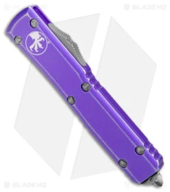 Microtech Ultratech D/E OTF Auto Knife Distressed Purple (3.4" Apocalyptic) -Blade HQ Shop Microtech Ultratech DE Auto Distressed Purple Apocalyptic Dagger BHQ 177328 jr spine