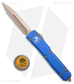 Microtech Ultratech D/E OTF Automatic Knife Blue (3.4" Bronze) 9 Microtech Ultratech D/E OTF Automatic Knife Blue (3.4" Bronze) -Blade HQ Shop Microtech Ultratech DE OTF Auto Blue Bronze SW BHQ 176907 jr bottlecap