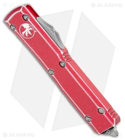 Microtech Ultratech D/E OTF Automatic Knife Distressed Red (3.4" SW Full Serr) 4 Microtech Ultratech D/E OTF Automatic Knife Distressed Red (3.4" SW Full Serr) - Image 2