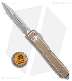 Microtech Ultratech D/E OTF Automatic Distressed (3.4" SW Full Serr) 122-12DTA 9 Microtech Ultratech D/E OTF Automatic Distressed (3.4" SW Full Serr) 122-12DTA -Blade HQ Shop Microtech Ultratech DE OTF Auto Distressed Tan SW Full Serr 122 12DTA BHQ 108518 jr bottlecap