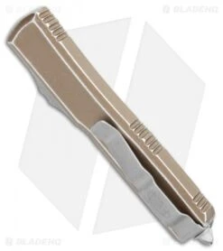 Microtech Ultratech D/E OTF Automatic Distressed (3.4" SW Full Serr) 122-12DTA 8 Microtech Ultratech D/E OTF Automatic Distressed (3.4" SW Full Serr) 122-12DTA -Blade HQ Shop Microtech Ultratech DE OTF Auto Distressed Tan SW Full Serr 122 12DTA BHQ 108518 jr side