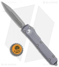 Microtech Ultratech D/E OTF Automatic Knife Gray (3.4" Apocalyptic) -Blade HQ Shop Microtech Ultratech DE OTF Auto Gray Apocalyptic BHQ 115904 jr bottlecap