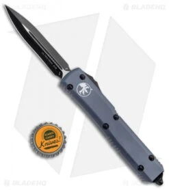 Microtech Ultratech D/E OTF Automatic Knife Gray CC (3.4" Black) 122-1GY -Blade HQ Shop Microtech Ultratech DE OTF Auto Gray CC Black 122 1GY BHQ 51902 jr bottlecap