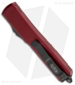 Microtech Ultratech D/E OTF Automatic Knife CC Merlot Red (3.4" Black) 122-1MR -Blade HQ Shop Microtech Ultratech DE OTF Auto Merlot Red CC Black 122 1MR BHQ 104921 jr side