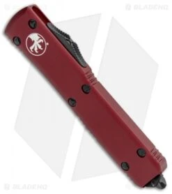 Microtech Ultratech D/E OTF Automatic Knife CC Merlot Red (3.4" Black) 122-1MR -Blade HQ Shop Microtech Ultratech DE OTF Auto Merlot Red CC Black 122 1MR BHQ 104921 jr spine