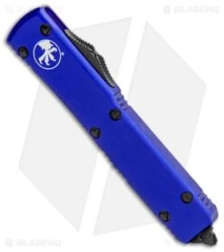 Microtech Ultratech D/E OTF Automatic Knife Purple CC (3.4" Black Serr) 122-2PU -Blade HQ Shop Microtech Ultratech DE OTF Auto Purple CC Black Serr 122 2PU BHQ 51906 jr spine 1