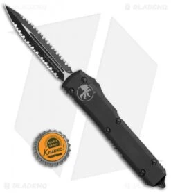 Microtech Ultratech D/E OTF Automatic Knife Tactical (3.4" Black Serr) 122-D3 T -Blade HQ Shop Microtech Ultratech DE OTF Auto Tactical Black Serr 122 D3T BHQ 113054 jr bottlecap 1