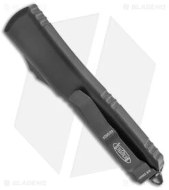 Microtech Ultratech Dagger OTF Knife Tactical Black D/E (3.4" Black Serr) 122-2T -Blade HQ Shop Microtech Ultratech DE OTF Auto Tactical CC Black Serr BHQ 52159 jr side