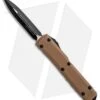 Microtech Ultratech D/E OTF Automatic Knife Tan G-10 (3.4" Black) 122-1GTTA -Blade HQ Shop Microtech Ultratech DE OTF Auto Tan G 10 Black 122 1GTTA BHQ 84504 jr 1