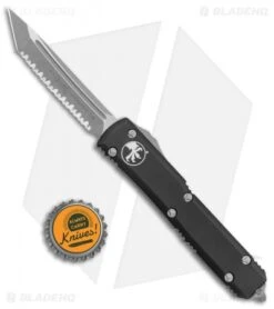 Microtech Ultratech T/E OTF Automatic Knife Black (3.4" Apocalyptic Full Serr) -Blade HQ Shop Microtech Ultratech DE OTF Auto Tri Grip SW Full Serr BHQ 135394 jr bottlecap