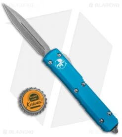 Microtech Ultratech D/E OTF Automatic Knife Turquoise CC (3.4" Apocalyptic) -Blade HQ Shop Microtech Ultratech DE OTF Auto Turquoise CC Apocalyptic 122 10APTQ BHQ 95159 jr bottlecap