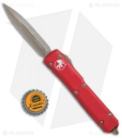 Microtech Ultratech D/E OTF Automatic Knife Red (3.4" Bronze) 122-13RD -Blade HQ Shop Microtech Ultratech DE OTF Red Bronze 122 13RD BHQ 74526 jr bottlecap