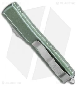 Microtech Ultratech D/E OTF Automatic Knife Distressed OD Green (3.4" Stonewash) -Blade HQ Shop Microtech Ultratech DE SW Standard Distressed OD Green 122 10DOD BHQ 111438 jr side