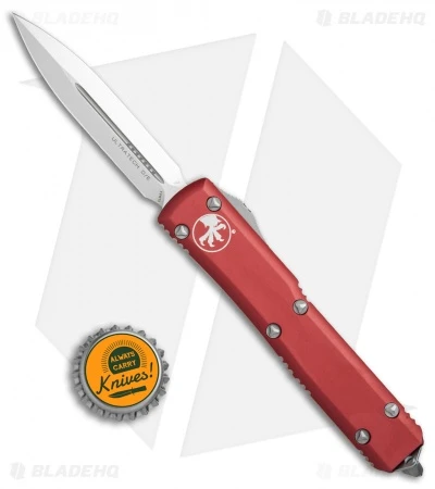 Microtech Ultratech D/E OTF Automatic Knife Red CC (3.4" Satin) 6 Microtech Ultratech D/E OTF Automatic Knife Red CC (3.4" Satin) - Image 4