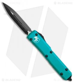 Microtech Ultratech D/E OTF Automatic Knife Turquoise CC (3.4" Black) 122-1TQ