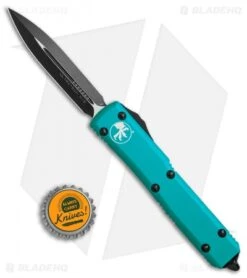Microtech Ultratech D/E OTF Automatic Knife Turquoise CC (3.4" Black) 122-1TQ -Blade HQ Shop Microtech Ultratech DE turquoise CC black 1221TQ BHQ 68755 jr bottlecap 2