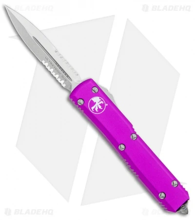 Microtech Ultratech Dagger OTF Automatic Knife Violet CC (3.4" Stonewash Serr) 3 Microtech Ultratech Dagger OTF Automatic Knife Violet CC (3.4" Stonewash Serr)