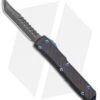 Microtech Ultratech Hellhound Tanto OTF Knife CF+ Ti Hardware (3.4" Damascus) -Blade HQ Shop Microtech Ultratech Hellhound OTF Auto Carbon Fiber Damascus 119 16CFTI BHQ 99297 ns