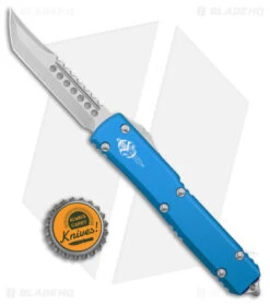 Microtech Ultratech Hellhound Tanto OTF Automatic Knife Blue (3.4" SW) -Blade HQ Shop Microtech Ultratech Hellhound Signature Series OTF Auto Blue Tanto SW BHQ 176872 jr bottlecap
