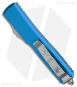 Microtech Ultratech Hellhound Tanto OTF Automatic Knife Blue (3.4" SW) -Blade HQ Shop Microtech Ultratech Hellhound Signature Series OTF Auto Blue Tanto SW BHQ 176872 jr side