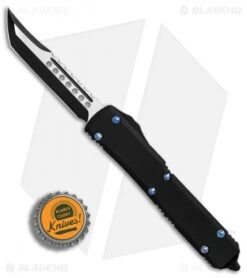 Microtech Ultratech Hellhound Tanto OTF Automatic Knife Black G-10 W/ Blue HW -Blade HQ Shop Microtech Ultratech Hellhound Tanto Black G10 Blue HW BHQ 89364 er bottlecap