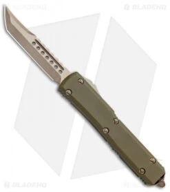 Microtech Ultratech Hellhound Tanto OTF Knife OD Green G-10 (3.4" Bronze SW)