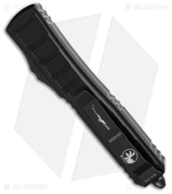 Microtech Ultratech II OTF Knife Tanto Step Side Black Aluminum (3.4" Black) -Blade HQ Shop Microtech Ultratech II OTF Knife Tanto Step Side Black Aluminum 3in Black BHQ 142702 td side