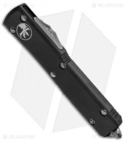 Microtech Ultratech Bayonet OTF Automatic Knife CC (3.4" Black Serr) 120-2 -Blade HQ Shop Microtech Ultratech OTF Bayo S E Black Serr 120 2CC BHQ 51240 jr spine