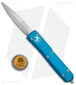 Microtech Ultratech Bayonet OTF Automatic Knife Turquoise CC (3.4" Satin) -Blade HQ Shop Microtech Ultratech OTF Bayo Turquoise 120 4TQ BHQ 67979 jr bottlecap