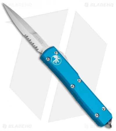 Microtech Ultratech Bayonet OTF Automatic Knife Turquoise CC (3.4" Satin Serr) 3 Microtech Ultratech Bayonet OTF Automatic Knife Turquoise CC (3.4" Satin Serr)