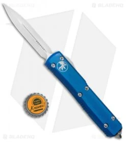 Microtech Ultratech D/E OTF Automatic Knife CC Blue (3.4" Satin) -Blade HQ Shop Microtech Ultratech OTF DE Blue Satin 122 4BL BHQ 67451 jr bottlecap 2