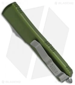 Microtech Ultratech D/E OTF Automatic Knife OD Green CC (3.4" Stonewash) -Blade HQ Shop Microtech Ultratech OTF DE OD Green SW 122 10CCOD BHQ 51901 jr side