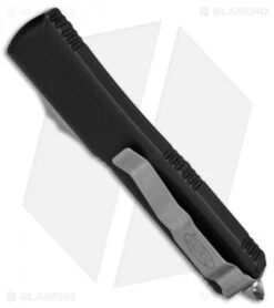 Microtech Ultratech Spartan OTF Automatic Knife CC (3.4" Satin Serr) 223-5 -Blade HQ Shop Microtech Ultratech OTF DE Spartan Black Serr 223 5 BHQ 68548 jr side