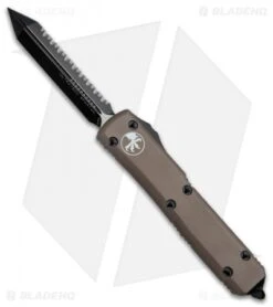 Microtech Ultratech Spartan OTF Automatic Knife Tan CC (3.4" Black Full Serr)