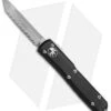 Microtech Ultratech T/E OTF Automatic Knife CC (3.4" Bead Blast Full Serr) -Blade HQ Shop Microtech Ultratech OTF TE Black BB Full Serr 123 9 BHQ 67982 jr