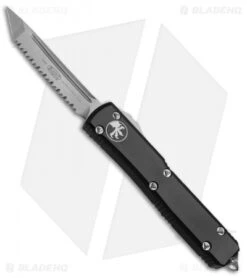 Microtech Ultratech T/E OTF Automatic Knife Black (3.4" Stonewash Full Serr)