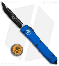 Microtech Ultratech Tanto OTF Automatic Knife Blue CC (3.4" Black) 123-1BL -Blade HQ Shop Microtech Ultratech OTF TE Blue Black 122 7BL BHQ 24010 jr bottlecap 1 2