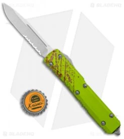 Microtech Ultratech S/E Green Zombie Tech OTF Knife (3.5" Stonewash Serr) -Blade HQ Shop Microtech Ultratech SE Green Zombie Tech OTF SW Serr 121 11Z BHQ 95385 jr bottlecap