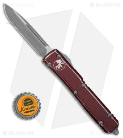 Microtech Ultratech S/E OTF Automatic Knife Distressed Merlot (3.4" Apocalyptic) -Blade HQ Shop Microtech Ultratech SE OTF AK Distressed Merlot 3in Apocalyptic BHQ 179157 td size