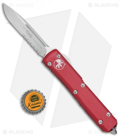 Microtech Ultratech S/E OTF Automatic Knife CC Red (3.4" Stonewash Serr) 6 Microtech Ultratech S/E OTF Automatic Knife CC Red (3.4" Stonewash Serr) - Image 4