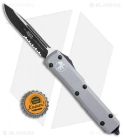 Microtech Ultratech S/E OTF Automatic Gray CC (3.4" Black Serr) -Blade HQ Shop Microtech Ultratech SE OTF Auto Gray CC Black Serr 121 2GY BHQ 93230 jr bottlecap 1