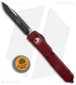 Microtech Ultratech S/E OTF Automatic Knife CC Merlot Red (3.4" Black) 121-1MR -Blade HQ Shop Microtech Ultratech SE OTF Auto Merlot Red CC Black 121 1MR BHQ 104920 jr bottlecap