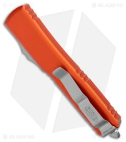 Microtech Ultratech S/E OTF Automatic Knife Orange (3.4" Stonewash) 121-10OR -Blade HQ Shop Microtech Ultratech SE OTF Auto Orange SW BHQ 24812 jr side